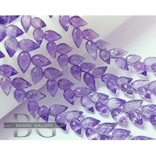Amethyst Diagonal Drill Faceted Teardrop Briolette, Amethyst briolette necklace, Amethyst Flower Buds Beads, Amethyst Drops Beads