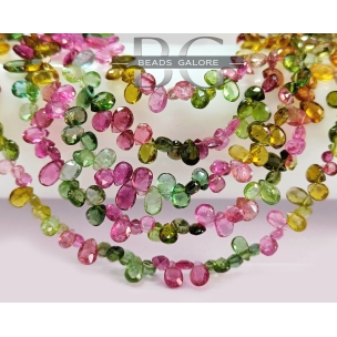 Tourmaline pear shape beads 4x6 mm, Mix Tourmaline Briolette, Multi Tourmaline Pears AA+ Quality, Jewelry Making Beads