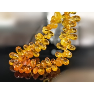 Natural Yellow Sapphire Faceted Briolette, Yellow Sapphire Shaded faceted Tear Drop Beads For Jewelry making