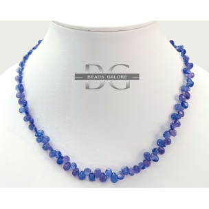 Tanzanite Necklace, Natural Tanzanite Smooth Pear Shape Beads, Tanzanite Beaded Necklace, Gorgeous Tanzanite Necklace, Handmade gift